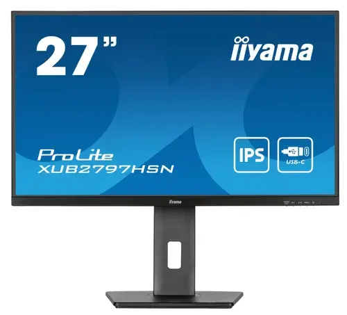 Monitor IPS LED Iiyama 27inch XUB2797HSN-B, Full HD (1920 x 1080), HDMI, DisplayPort, Boxe, Pivot, 100 Hz, 1 ms (Negru)
