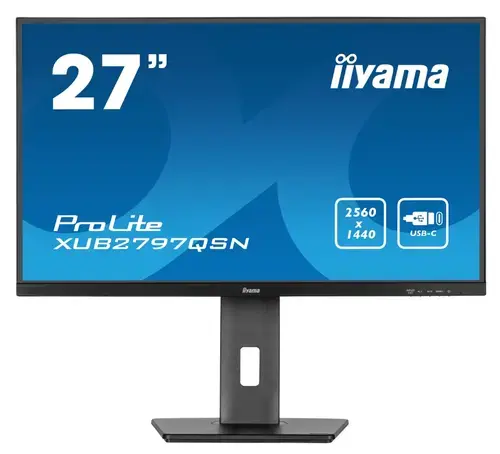 Monitor IPS LED Iiyama 27inch XUB2797QSN-B2, QHD (2560 x 1440), HDMI, DisplayPort, Boxe, Pivot, 100 Hz, 1 ms (Negru)