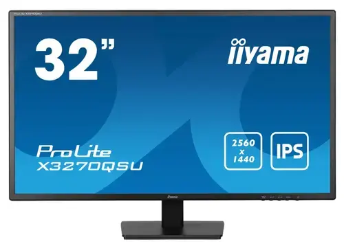 Monitor IPS LED Iiyama 31.5inch X3270QSU-B1, QHD (2560 x 1440), HDMI, DisplayPort, Boxe, 100 Hz, 3 ms (Negru)