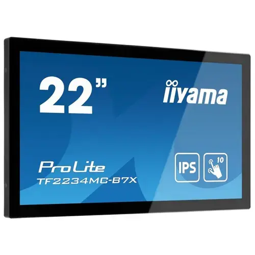 Monitor IPS LED iiyama ProLite 22inch TF2234MC-B7X, Full HD (1920x1080), VGA, HDMI, DisplayPort, Touchscreen (Negru)