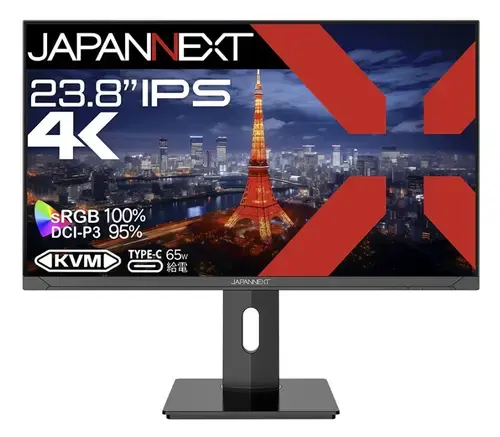 Monitor IPS LED JAPANNEXT 23.8inch JN-IPS2380UHDR-C65W-HSP, UHD (3840 x 2160), HDMI, DisplayPort, Boxe, Pivot (Negru)