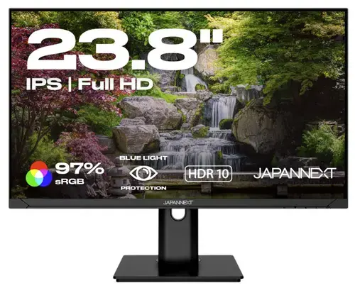 Monitor IPS LED JAPANNEXT 23.8inch JN-IPS2382FHDR-HSP, Full HD (1920 x 1080), VGA, HDMI, Boxe, Pivot (Negru)