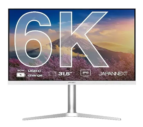 Monitor IPS LED JAPANNEXT 32inch JN-IPS326K-HSPC9, 6K (6016 x 3384), HDMI, DisplayPort, Boxe (Alb/Argintiu)