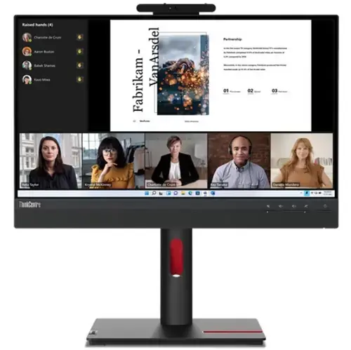 Monitor IPS LED Lenovo ThinkCentre 21.5inch TiO 22 Gen5, Full HD (1920 x 1080), HDMI, DisplayPort, Boxe, Pivot (Negru)