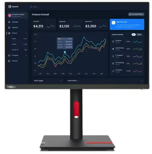 Monitor IPS LED Lenovo ThinkVision 21.5inch T22i-30, Full HD (1920 x 1080), VGA, HDMI, DisplayPort, Pivot (Negru)