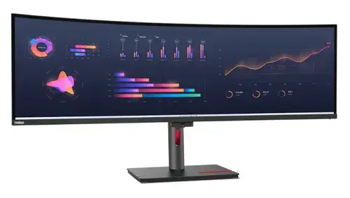 Monitor IPS LED Lenovo ThinkVision 49inch P49w-30, DQHD (5120x1440), HDMI, DisplayPort, Ecran Curbat, Boxe (Gri)
