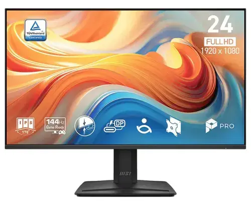 Monitor IPS LED MSI 23.8inch PRO MP242 E14C, Full HD (1920 x 1080), HDMI, Boxe, 144 Hz, 1 ms (Negru)
