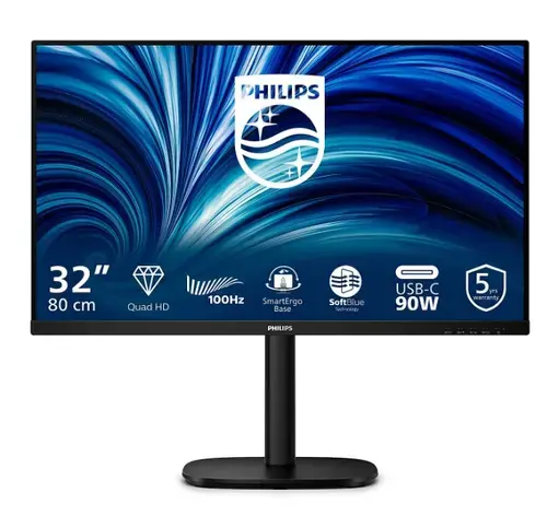 Monitor IPS LED Philips 32inch 32B2U3601/00, QHD (2560 x 1440), HDMI, DisplayPort, Boxe, Pivot (Negru)