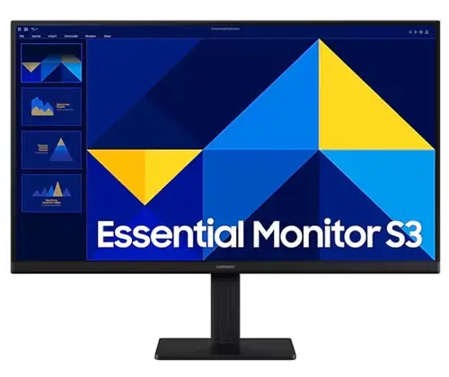 Monitor IPS LED Samsung Essential S3 24inch LS24D300GAUXEN, Full HD (1920 x 1080), VGA, HDMI, 100 Hz, 5 ms (Negru)