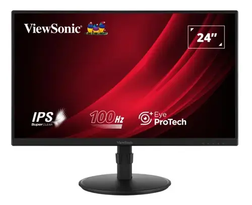 Monitor IPS LED ViewSonic 23.8inch VG2408A, Full HD (1920 x 1080), VGA, HDMI, DisplayPort, Boxe, Pivot, 100 Hz, 5 ms (Negru)