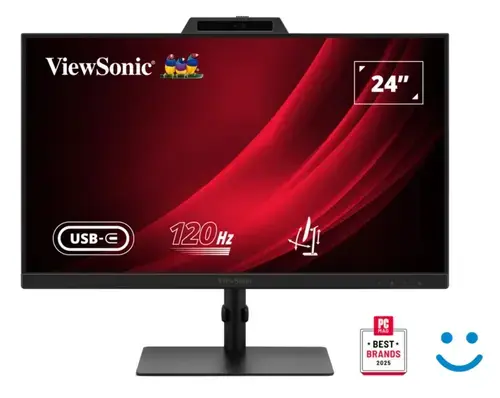 Monitor IPS LED ViewSonic 23.8inch VG2441V, Full HD (1920 x 1080), HDMI, DisplayPort, Boxe, Pivot, 120 Hz, 4 ms (Negru)