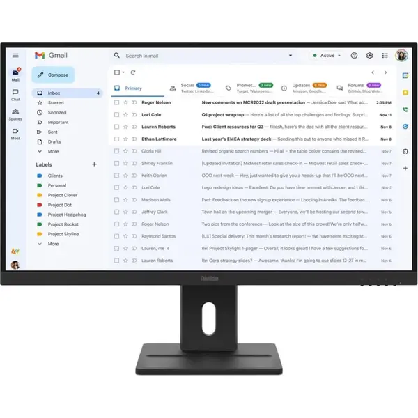 Monitor Lenovo - ThinkVision E27-40, 27'', FHD, IPS, 100Hz, Anti-Glare