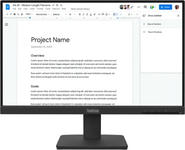 Monitor Lenovo - ThinkVision S22-4e, 21.5'', FHD, IPS, 100Hz, Anti-Glare