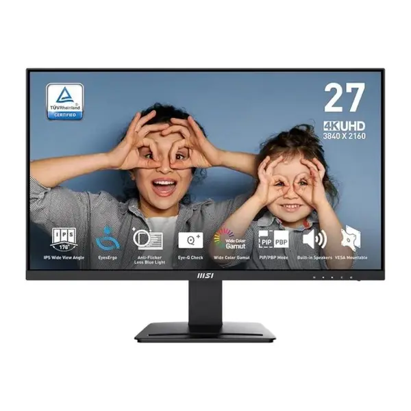 Monitor MSI PRO MP273U 27" 4K IPS, 60Hz, 4ms, negru, VESA 75x75 mm