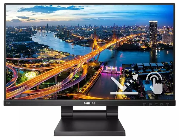 Monitor Philips - 242B1TC/00, 23.8", FHD, IPS, Touch, negru