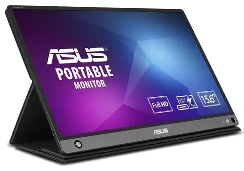 Monitor Portabil IPS LED ASUS 15.6inch MB16AHP, Full HD, USB Tip-C, Micro-HDMI, Boxe (Negru)
