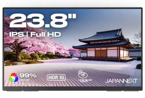 Monitor Portabil IPS LED JAPANNEXT 23.8inch JN-MD-IPS238F-C6, Full HD (1920 x 1080), HDMI, USB-C, Boxe 100 Hz, 5 ms (Gri)