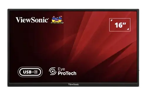 Monitor Portabil IPS LED ViewSonic 15.6inch VA1650, Full HD (1920 x 1080), HDMI, Boxe (Negru)