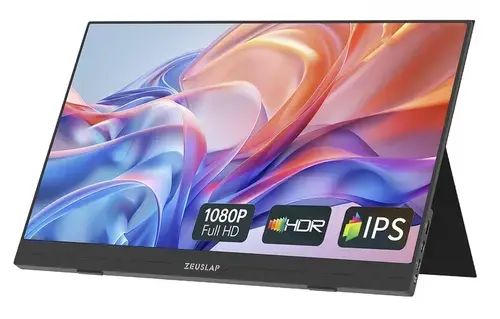 Monitor Portabil IPS LED Zeuslap 15.6inch AP156, Full HD (1920 x 1080), Mini HDMI, USB-C (Negru)