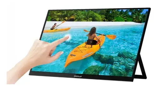 Monitor Portabil IPS LED Zeuslap 18.5inch Z18T, Full HD (1920 x 1080), miniHDMI, USB-C, Touchscreen, 100 Hz, 3 ms (Negru)