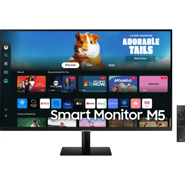 Monitor Smart LED VA SAMSUNG M5 LS27DM500, 27", Full HD, 60Hz, HDR10, Negru