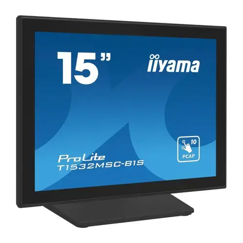 Monitor TN LED Iiyama 15inch T1532MSC-B1S, 1024 x 768, VGA, HDMI, DisplayPort, Touchscreen (Negru)