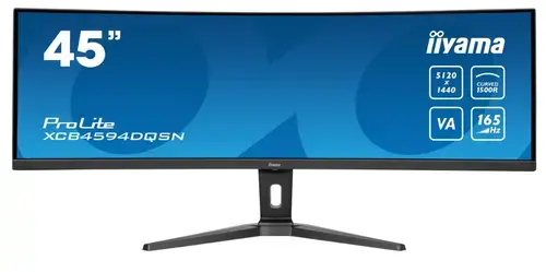 Monitor VA LED Iiyama 44.5inch XCB4594DQSN-B1, DQHD (5120 x 1440), HDMI, DisplayPort, Ecran curbat, Boxe, 165 Hz, 0.8 ms (Negru)