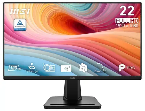 Monitor VA LED MSI 21.45inch PRO MP225 E12VL, Full HD (1920 x 1080), VGA, HDMI, 120 Hz, 1 ms (Negru)