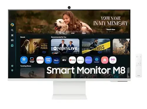 Monitor VA LED Samsung 32inch LS32FM801UUXDU, UHD (3840 x 2160), HDMI, Boxe, Pivot, 4 ms (Alb)