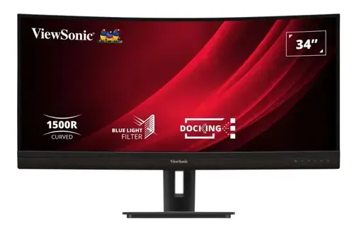 Monitor VA LED ViewSonic 34inch VG3456C, UWQHD (3440 x 1440), HDMI, DisplayPort, Ecran curbat, Boxe, 100 Hz, 5 ms (Negru)