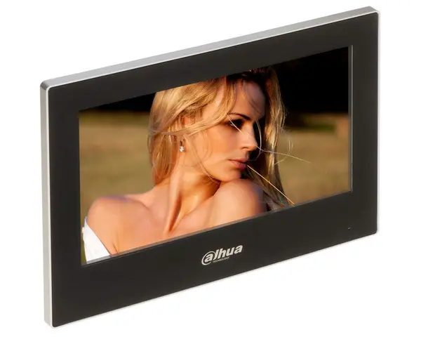 Monitor videointerfon IP Wi-Fi Dahua, 7 inch, touchscreen, 1024x600, audio bidirectional, PoE, 6 intrari alarma, VTH2621G-WP