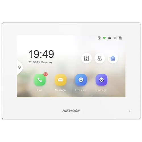 Monitor videointerfon TCP/IP, TFT LCD 7 inch touch screen, PoE - HIKVISION DS-KH6320-LE1-W