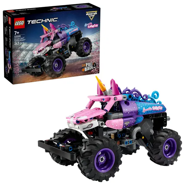 Monster Jam Sparkle Smash cu motor cu arc