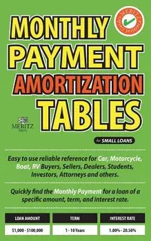 Monthly Payment Amortization Tables for Small Loans: Simple and Easy to Use Reference for Car and Home Buyers and Sellers, Students, Investors, Car De, Paperback/Julian Meritz