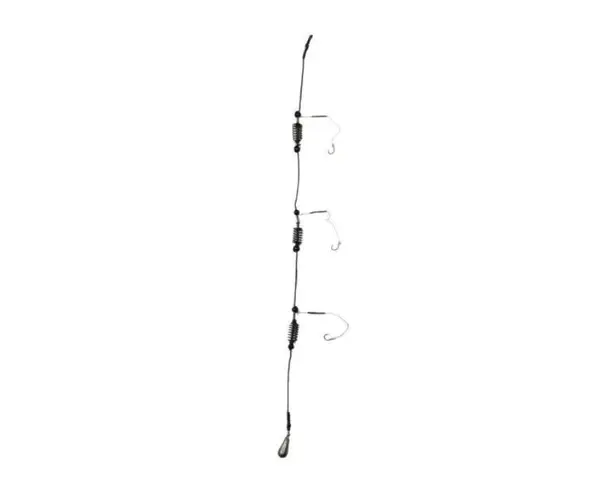 Montura pescuit super caras cu 3 momitoare + 3 carlige legate cu fir textil prokarpfishing