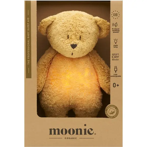 Moonie Bear 2.0 Organic Honey jucărie de adormit cu melodie 1 buc