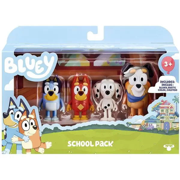 Moose Set 4 figurine Bluey - Bluey la scoala