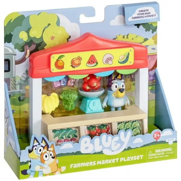 Moose Set de joaca Bluey - Farmer's market, cu figurina inclusa