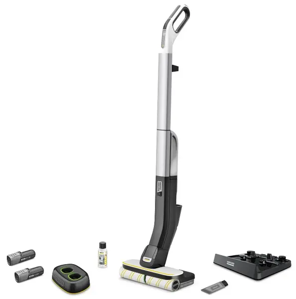 Mop electric Karcher - FC 4-4 Battery Set, negru/alb