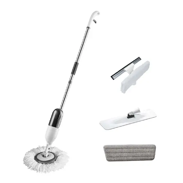 Mop multifunctional PAA-home®, matura spala si pulverizeaza si include cap de mop si mop rotativ, cap de mop si mop plat si curatator geamuri cu mop s