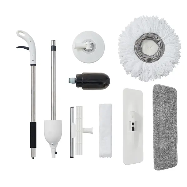 Mop multifunctional PAA-home®, matura spala si pulverizeaza si include cap de mop si mop rotativ, cap de mop si mop plat si curatator geamuri cu mop s