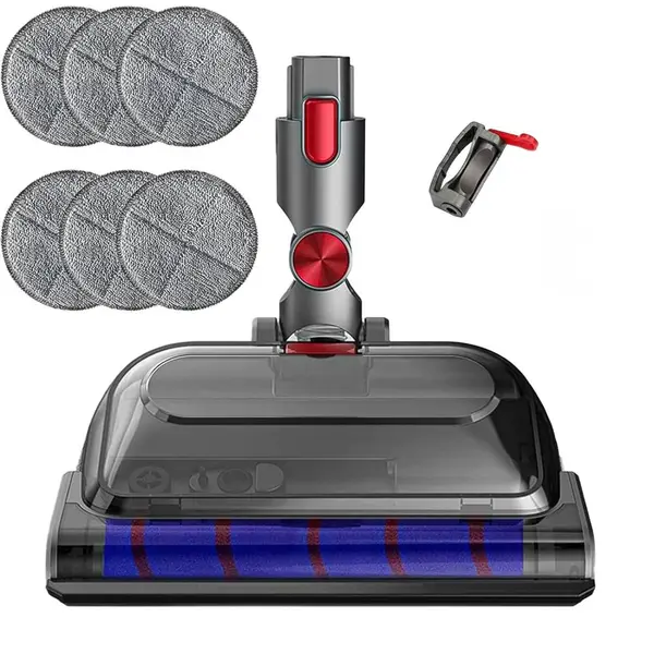 Mop spalare si aspirare cu cap electric cu led PAA-home compatibil cu aspiratoarele Dyson V7 V8 V10 V11 V15, 1 cap aspirare cu led, 6 lavete rotunde,