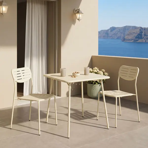 Moraja Deraby I set 3 piese crem metal, 70x70x73 cm