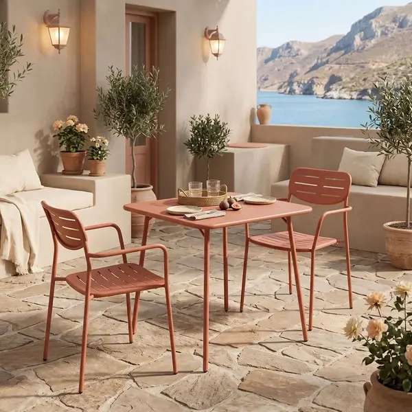 Moraja Deraby pakoworld set de 3 piese teracota metal 70x70x73cm Moraja Deraby pakoworld set de 3 piese teracotă metal 70x70x73cm