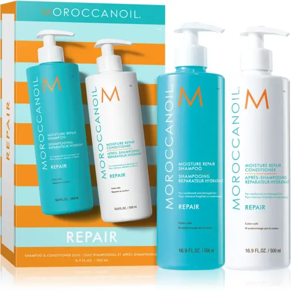 Moroccanoil Repair Shampoo & Conditioner Duo set pentru par degradat sau tratat chimic