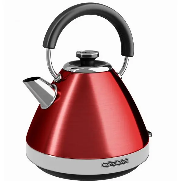 Morphy Richards Fierbator de apa Morphy Richards Venture 100133, 1.5 L, 2200 W, gradatie transparenta, compartiment cablu, filtru anti-calcar, Rosu
