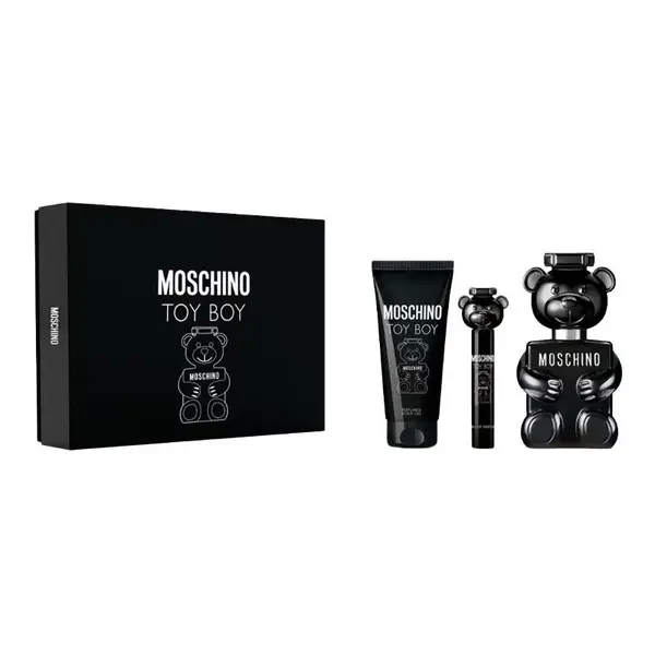 Moschino Toy Boy Set cadou pentru bărbați Volum EDP 100 ml + EDP 10 ml + 100 ml balsam după ras + 100 ml gel de duș
