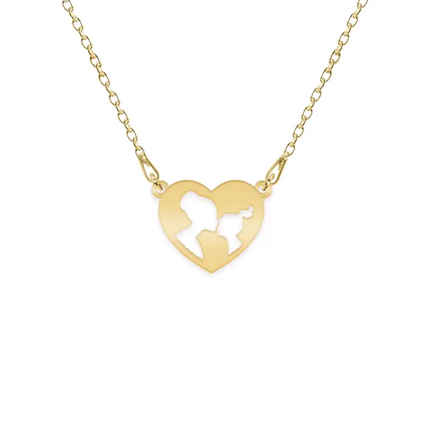 Mother Love - Colier mama si fiica din argint 925 placat cu aur galben 24K