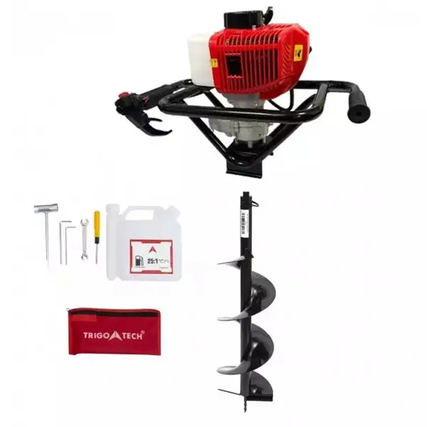 Motoburghiu Pamant BRILLO F4200 - Putere 5.7 CP, 8000 RPM, 52CC + 2 burghie 100 si 200 mm