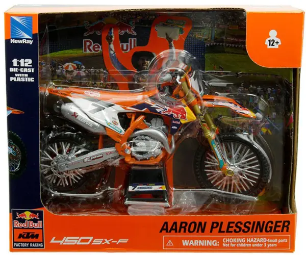 Motocicletă din metal Newray - Red Bull KTM 450 SX-F, Aaron Plessinger, 1:12